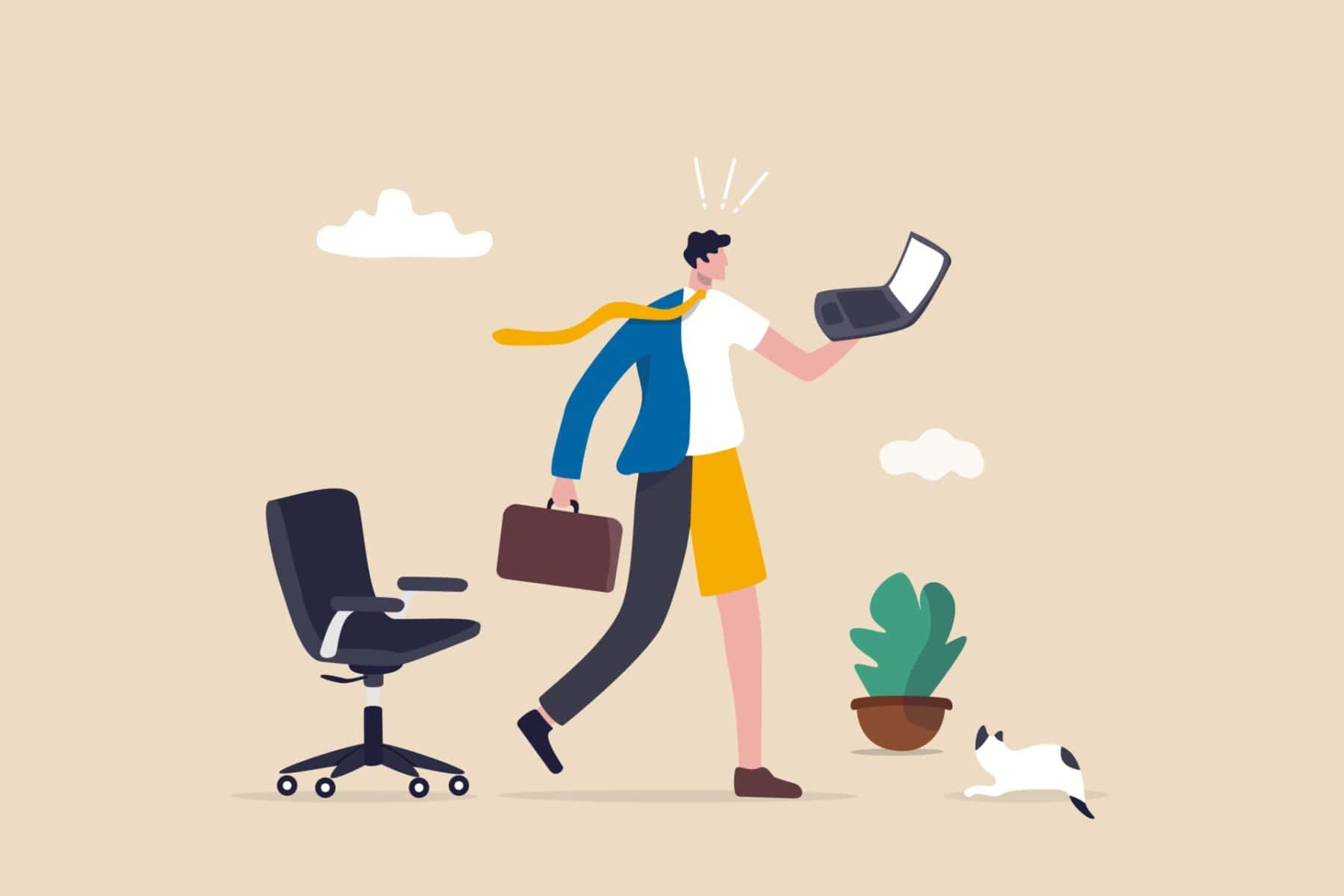 Blog businessman hybrid work generated