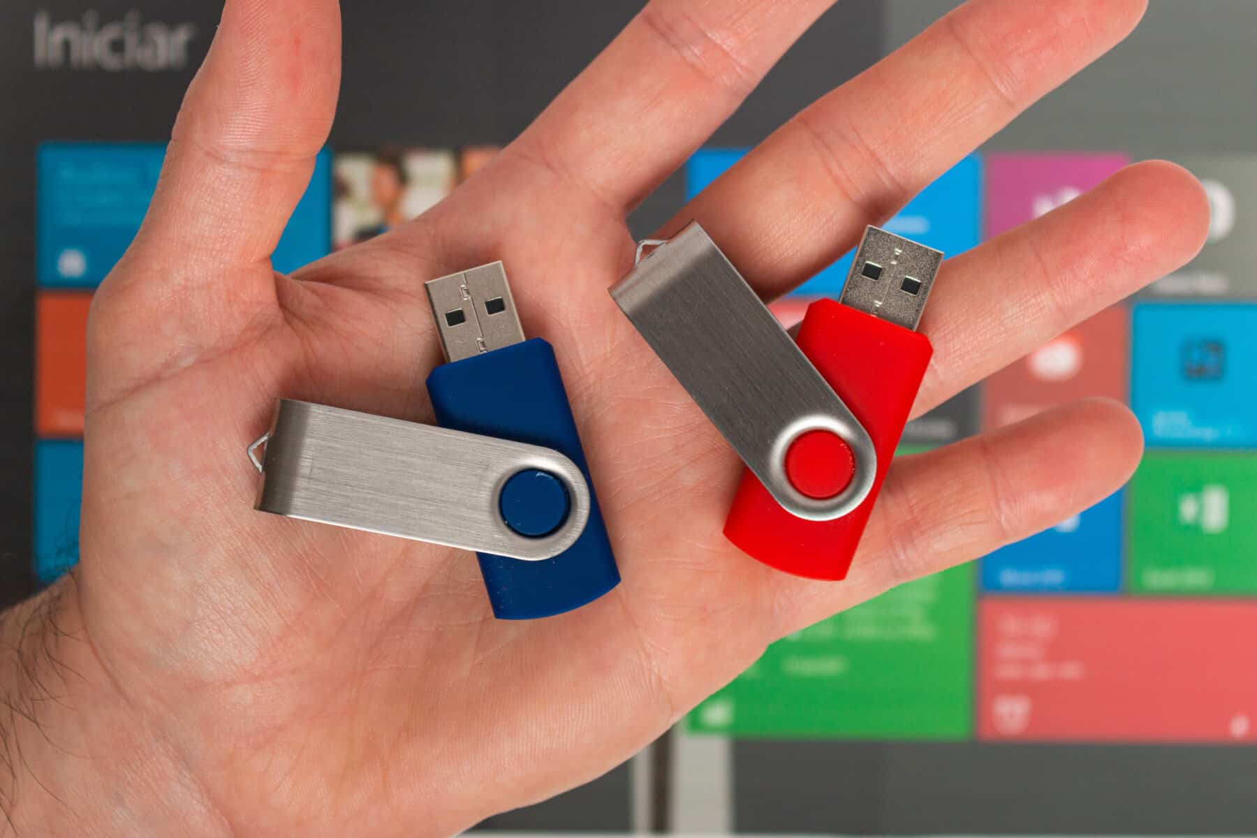 Blog top view of two usb flash drives on a hand 2023 03 01 02 56 42 utc